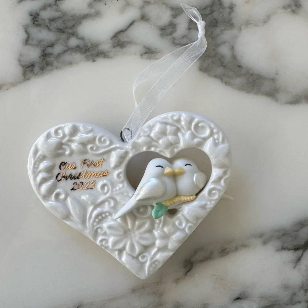 NIB 2023 Our First Christmas Together Love Birds Ornament Hallmark Porcelain